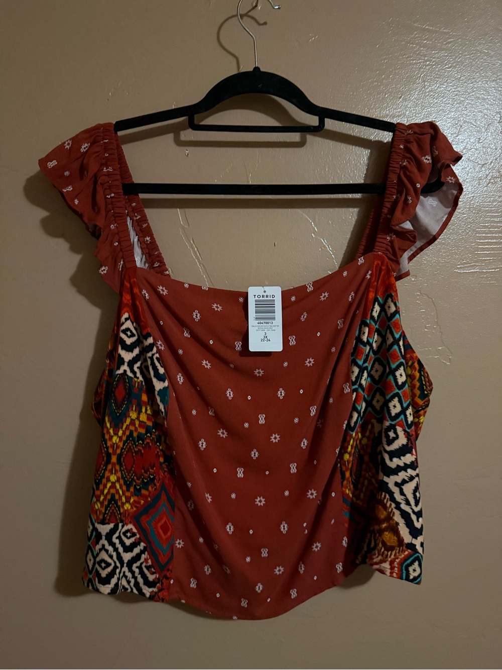 torrid 3 NWTS Rust Medallion & Aztec Print Square Neck Camisole
